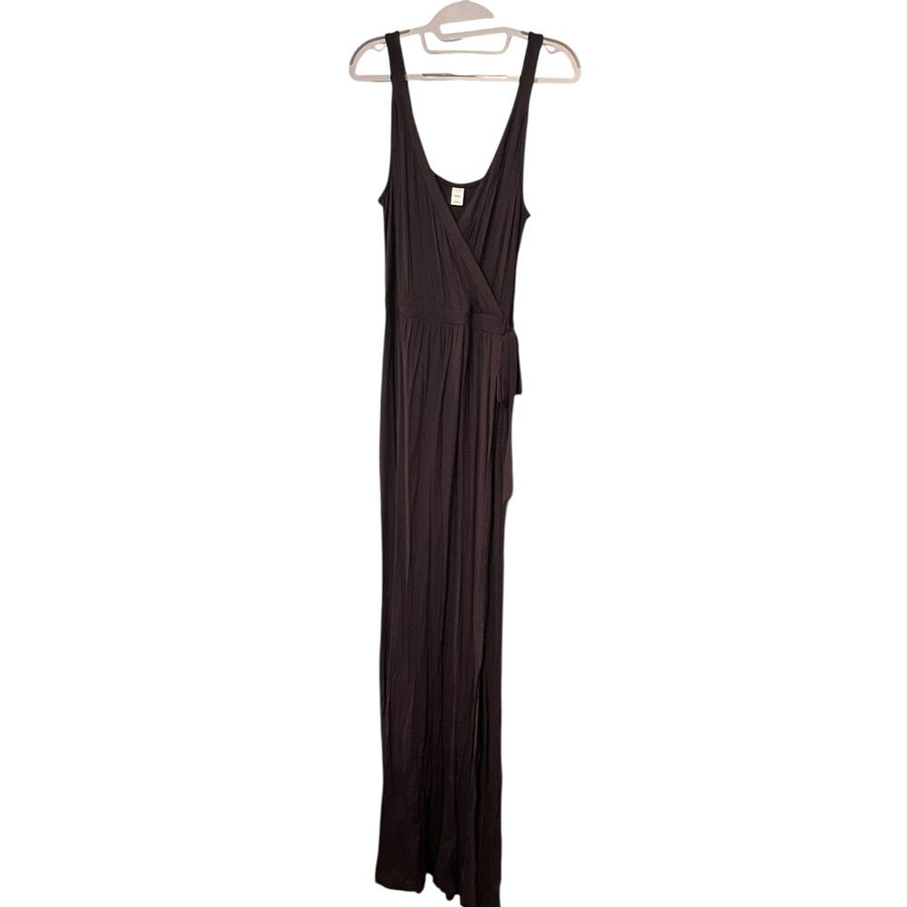 NWT Old Navy Faux Wrap Cross Front Tie Maxi Dress •Women M• Black Resort
